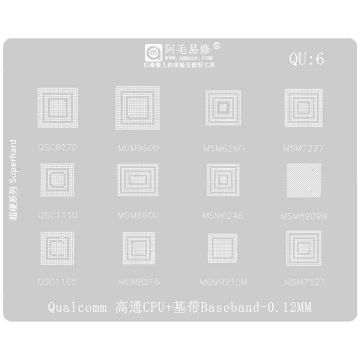 BGA Reballing Stencil Steel Tin Mesh for Android Qualcomm QU6 QSC/MSM CPU Repair