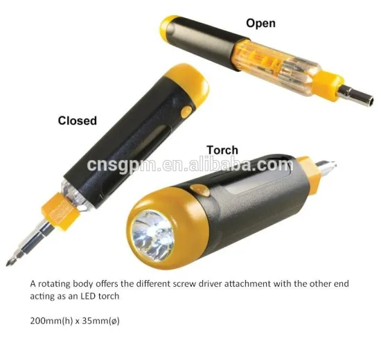 6Pcs Hand Tool Type Multifunctional Screwdriver With Led Torch