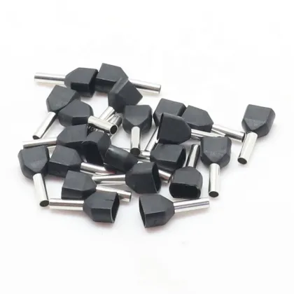 TE Connectivity 22-6 AWG Copper Pin Twin Tubular Wire Crimp Bootlace Ferrules Insulated Cord End Connectors