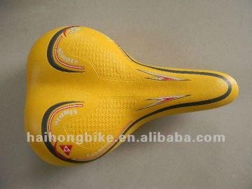 comfortable leather bright yellow saddle for MTB bicycle