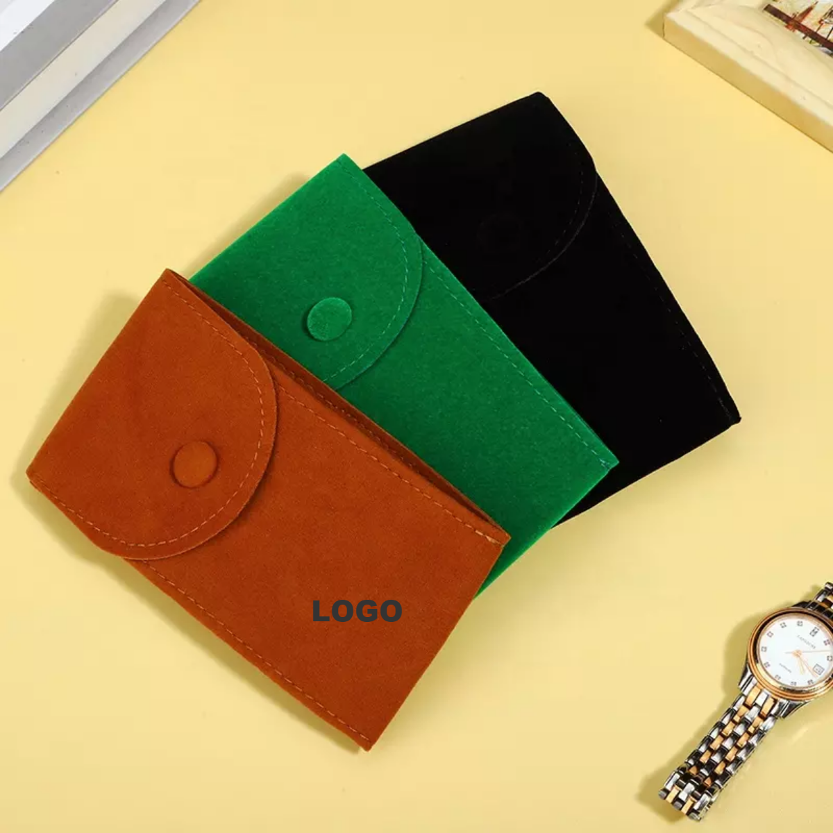 Suede Leather Organizer Watch Travel Case