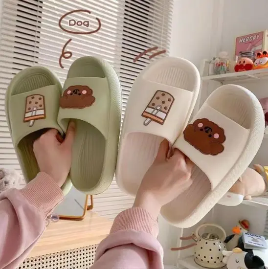 New Women's Fashion Slippers: Comfortable, Thick-Platform Summer Sandals with Cute Bear Sliders and Soft Soles