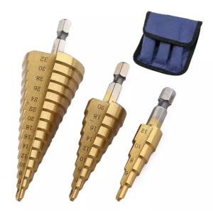Good quality Cone Titanium Coated Metal Hole Cutter,High-Speed Steel Step Drill Bit Set for metal