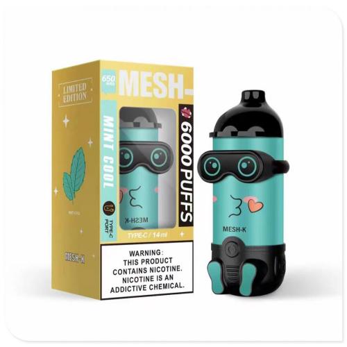 Mesh-x mesh-k 6000 퍼프 재충전 일회용 vape