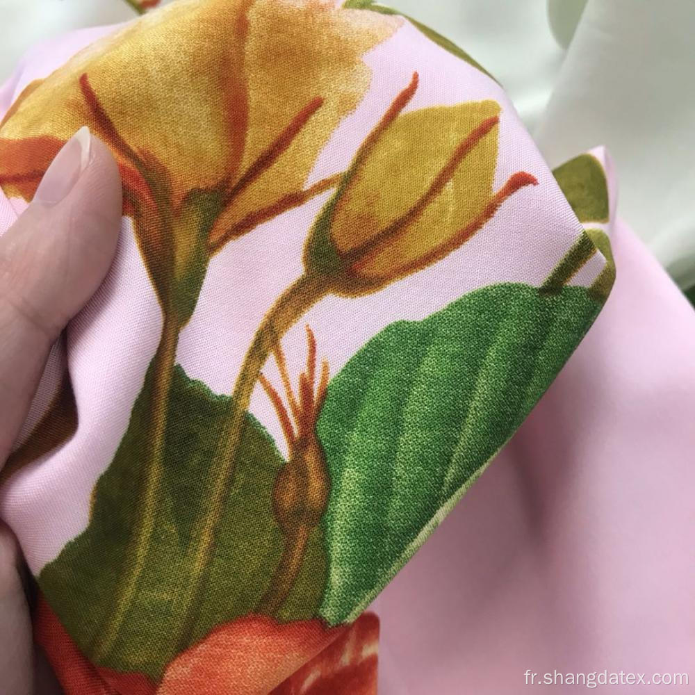 Impression semi-numérique de rayonne de conception de frontière de fleur pour la robe