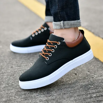 2025 Korean Men's Casual Board Shoes - Fashionable Canvas Running Shoes for All Matches