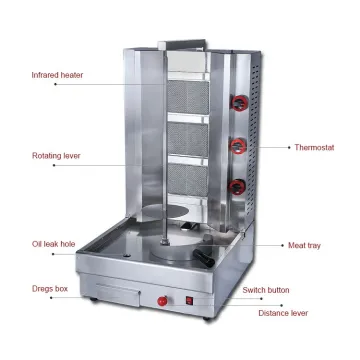 Commercial Stainless Steel Electric Vertical Kebab Roaster Grill Machine