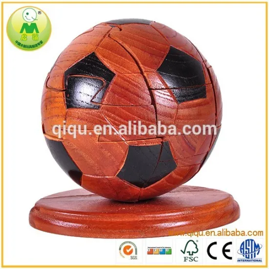 2015 Customized High Quality Intelligent Soccer Ball 3d Puzzle Wooden Football