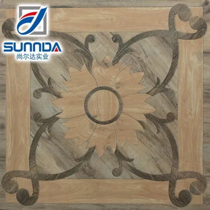 Living Room Balcony Tiles Inkjet Digital Classical Pattern Glaze Ceramics Like Wood Rustic Porcelain Tile