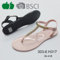 2016 Thiết kế mới nhất phẳng nữ Crystal Pvc Jelly Sandals