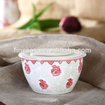 Elegant Style New Bone China Ceramic Bowl with Silicon Lid of Oriental Manor