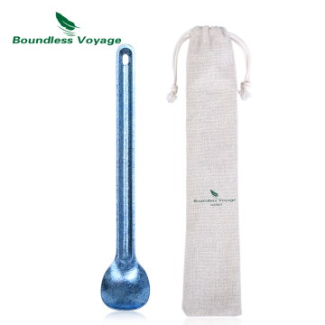 Boundless Voyage Titanium Long Handle Colorful Lightweight Spoon for Outdoor Camping