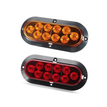 12V Waterproof 6 Inch 10 LED Surface Mount Oval Red Amber White Stop Brake Tail Light