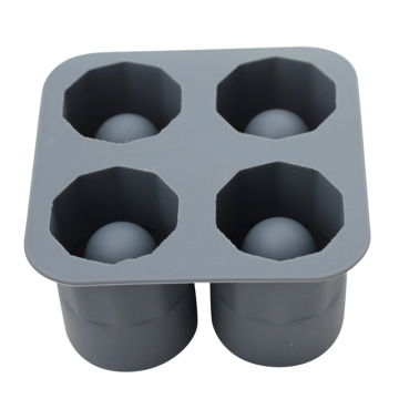 Wholesale Food Grade Silicone Ice Cube Trays: 4 Cavities in Shot Glass Shape