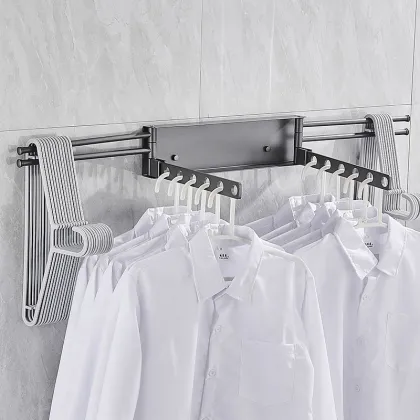 Black Aluminum Foldable Clothes Drying Rack