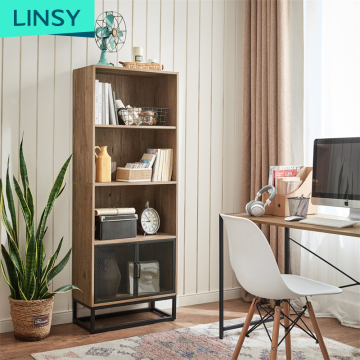 Linsy Antique Bookcase: Multi-Functional Modern Wooden Floor Bookshelf LS217X3-A