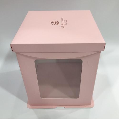 8inch square cake box packaging with clear window