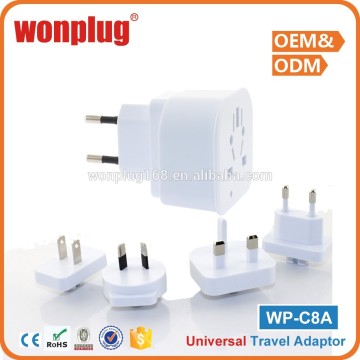 Popular protable multi plugs adapter with surge protector free samples from Wonplug