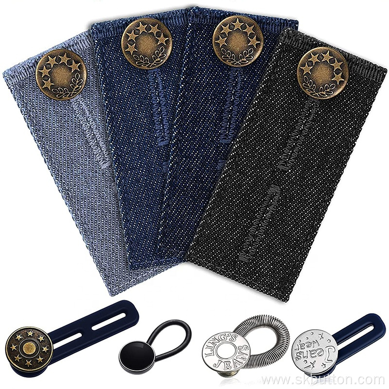 Waistband Expanders Set Metal Button Elastic Waist Extenders