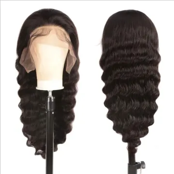 10A Cuticle Aligned Virgin Indian Hair Raw Unprocessed Lace Frontal Wig Loose Deep Wave Women Human Hair Lace Front Wigs