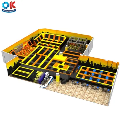 Large Trampoline with Foam Pit: Fun Indoor Trampoline Park Amusement