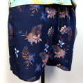 Hombres sexy marina marina pantalones cortos de playa de estampado azul marino