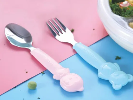 New Children's Cartoon Stainless Steel Spoon Fork Set