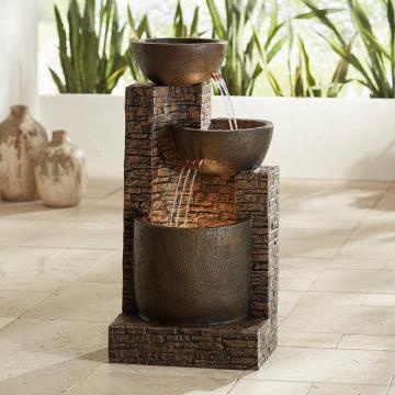 Funga d'acqua del pavimento esterno rustico con luce a LED