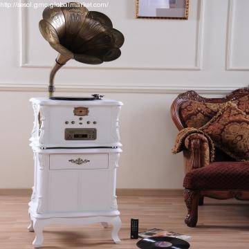 Classic&Elegnat Antique Gramophone Record Player, Entertainment Cabinet