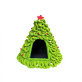 Christmas Tree Pet House Triangle Nylon Nest Cute Animal Print Portable Indoor Outdoor Shelter for Cats and Dogs