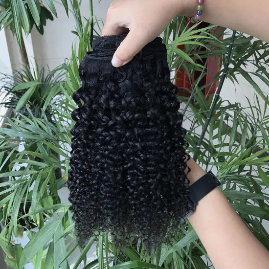 Lady Corner 120g 150g afro kinky curly black clip in hair extensions,raw brazilian clip in human hair extension