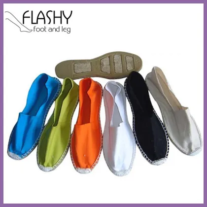 Wholesale customized jute sole shoes leisure rubber line-soled canvas shoes