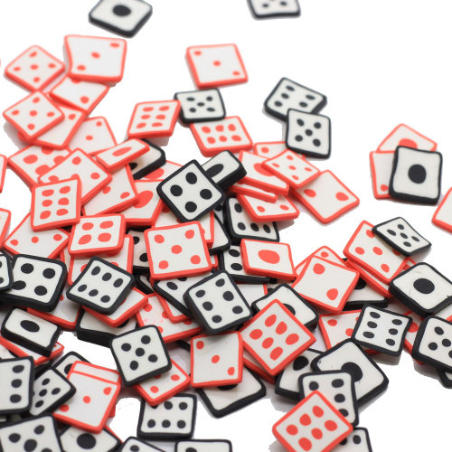 500g/lot 10mm Black and White Dice Slice Polymer Clay Sprinkles For Crafts Scrapbook Nail Art Decoration DIY Filler Accessories