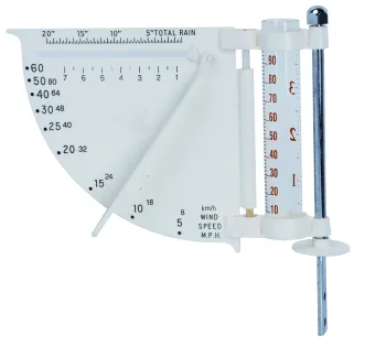 High Precision Plastic Rain Gauge with Wind Vane for Outdoor Use