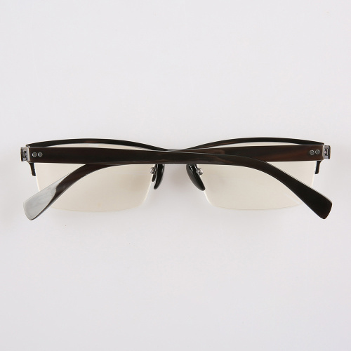 Half Frame Buffalo Horn Eyeglasses Frame