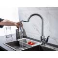 Deck mounted Brass mixer pull down kitchen faucet