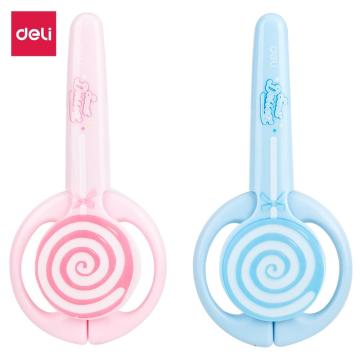 High Quality Deli 6069 Scissors: Cute Lollipop Shape for Children's DIY Crafts and Scrapbooking