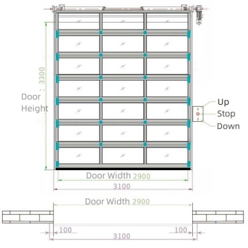 Aluminum Alloy Frame Transparent Door Commercial Perspective