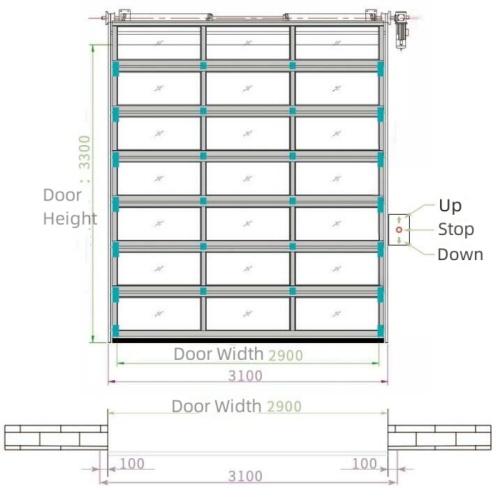 Perspectiva comercial de portes transparents de marc d&#39;alumini aliatge