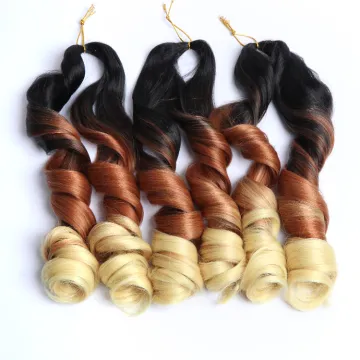 22Inch Synthetic Loose Wave Crochet Braiding Hair Pre Stretched Ombre Braiding Hair Extensions For Black Women