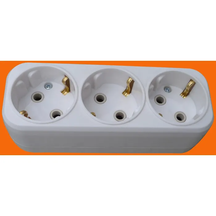 Adaptor Daya Listrik AC 3 Arah Gaya Eropa (P8813)