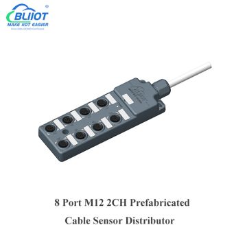 10/20m IP69K Waterproof IO Module Prefabricated Cable Sensor Distributor PNP M12 8Port for Logistics Equipment