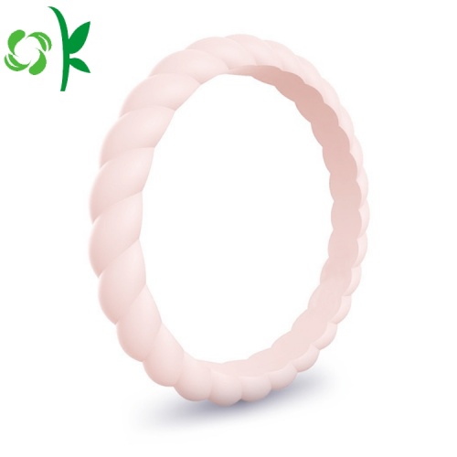 Custom Twist-shape Silicone Getah Perkahwinan Ring Ring