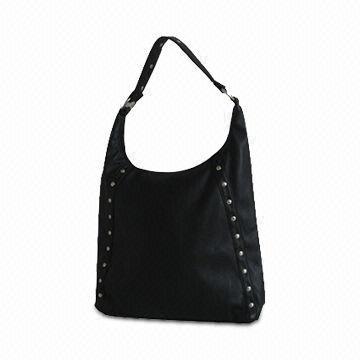 Tote Bag with Rivets Decoration, Microfiber or PU Leather Outer and 210D Interior