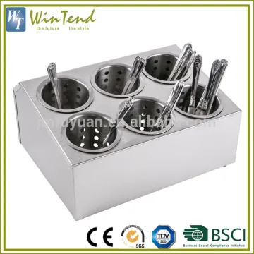 Kitchen organizer double line six grids stainless steel cutlery flatware holder
