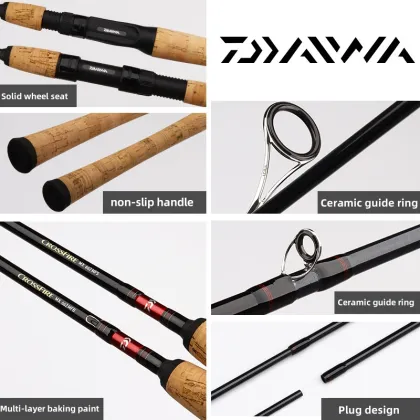 Original Daiwa 1.68m to 2.13m 2 Sections Fuji Accessories Crossfire MX Casting Spinning Rod