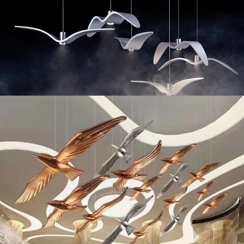 Custom villa hall palace swan shape pendant light