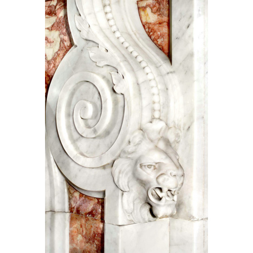 Exquisite White Red Marble Mantel for Luxurious Home