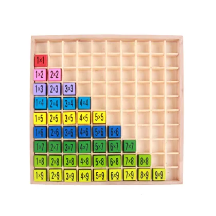 Colorful Kids Montessori Multiplication Table: Wooden Ninety-Nine Math Learning Aid
