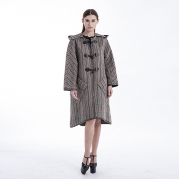 Fashion big button cashmere overcoat